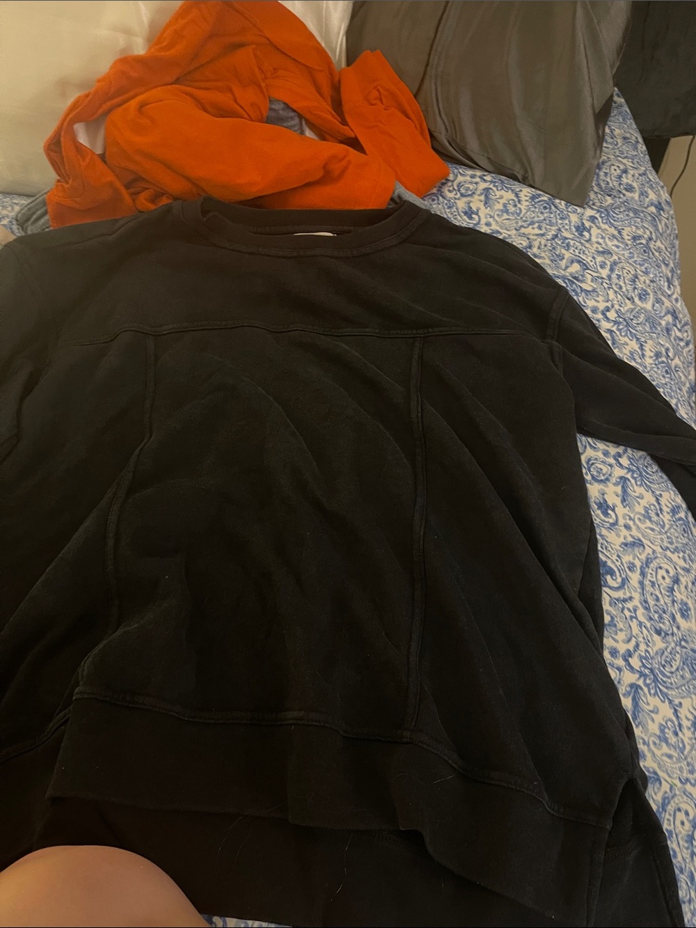 Ultra Flirt Black Sweatshirt with Orange Lining
